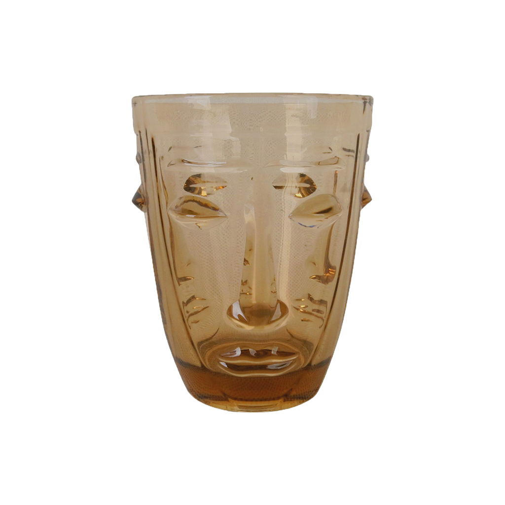 verre gobelet visage gris
