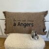 Coussin Fancy la vie est douce à Angers Sophie Janière A&C Angers noisette-min