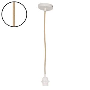 Suspension douille blanche 110cm câble corde naturelle rosace OPJET A&C Angers-min