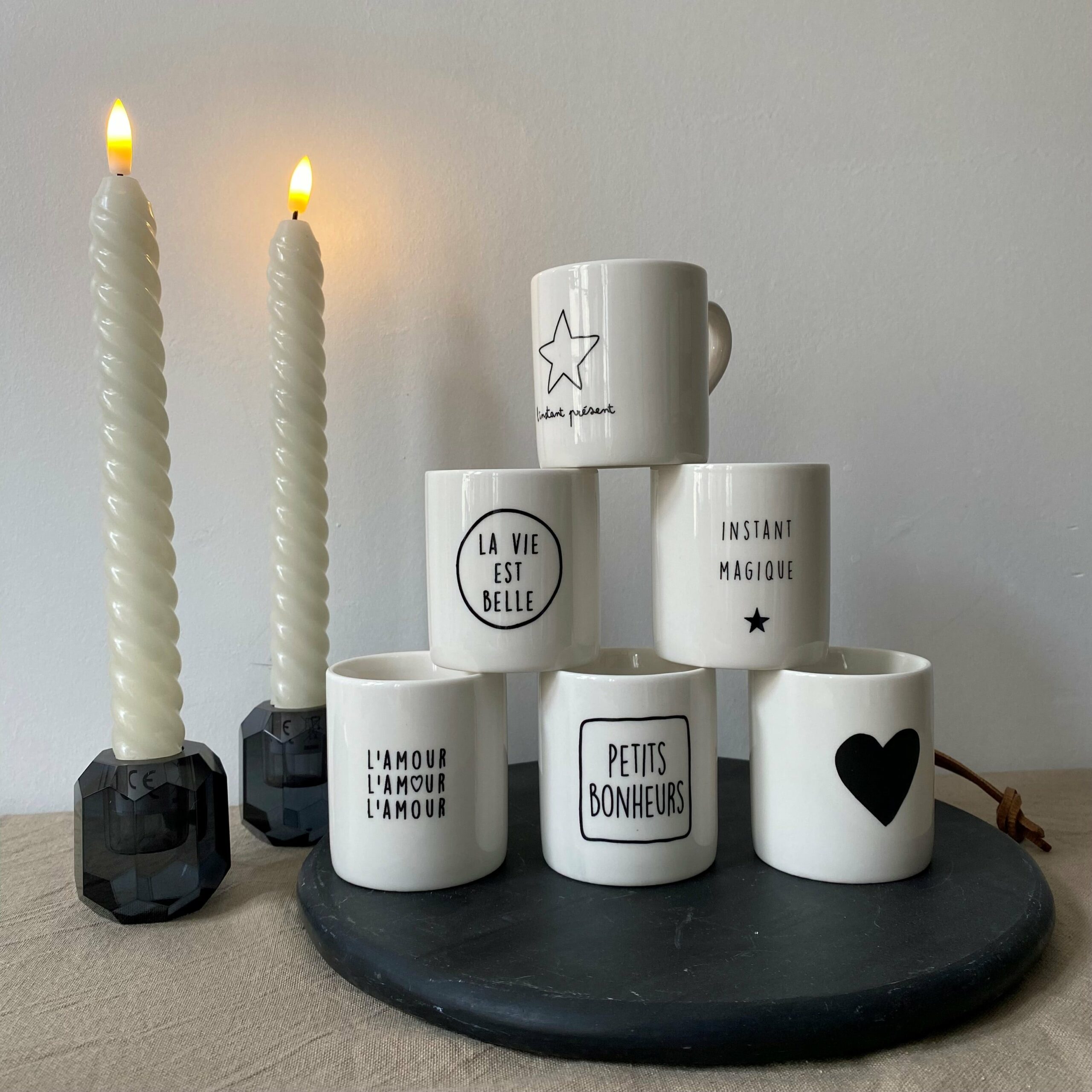 LOT 6 TASSES SOPHIE JANIERE ANGERS petits bonheurs