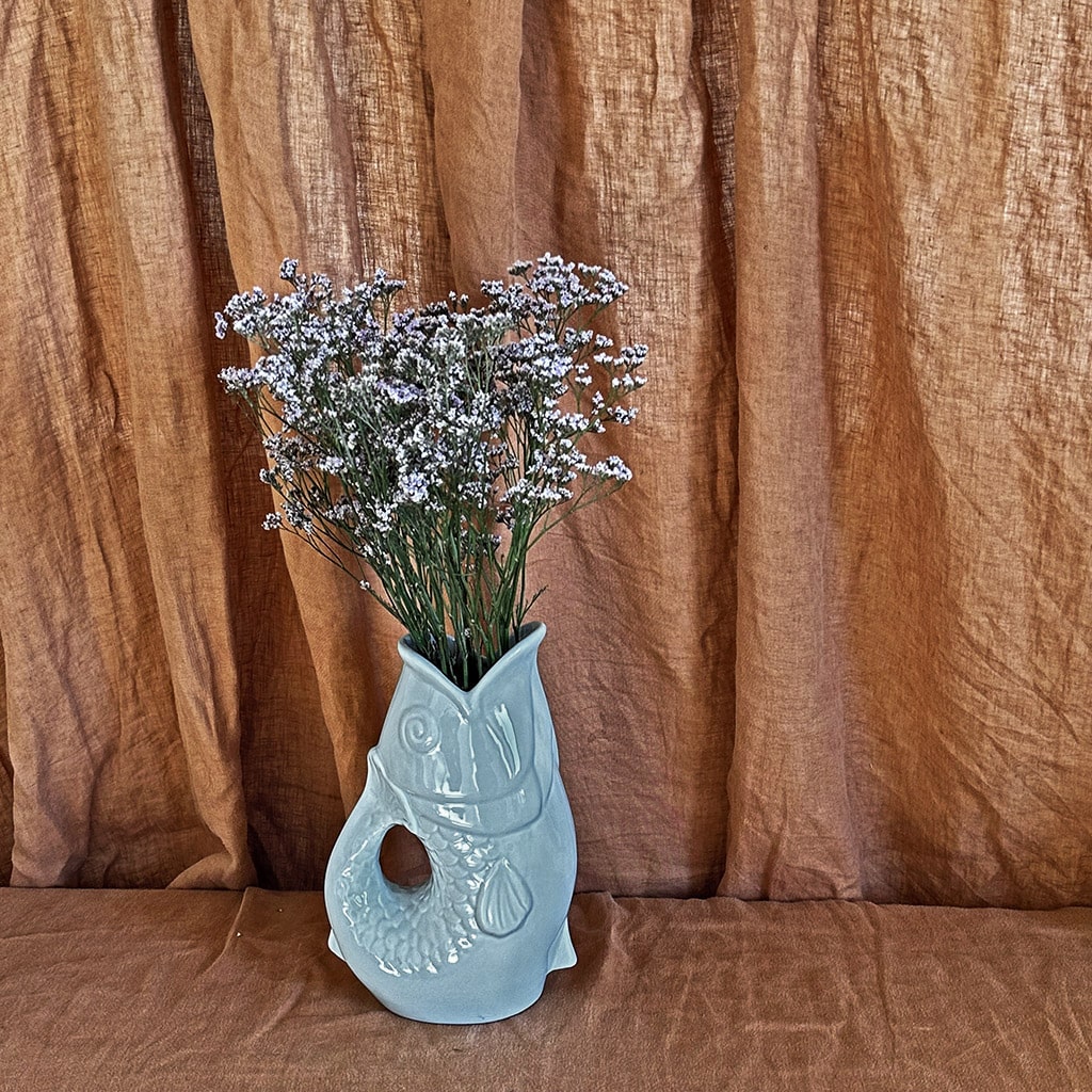 Vase Poisson EDG Enzo De Gasperi 36 Cm Turquoise Céramique – Neuf, Design Italien, Pièce Décorative