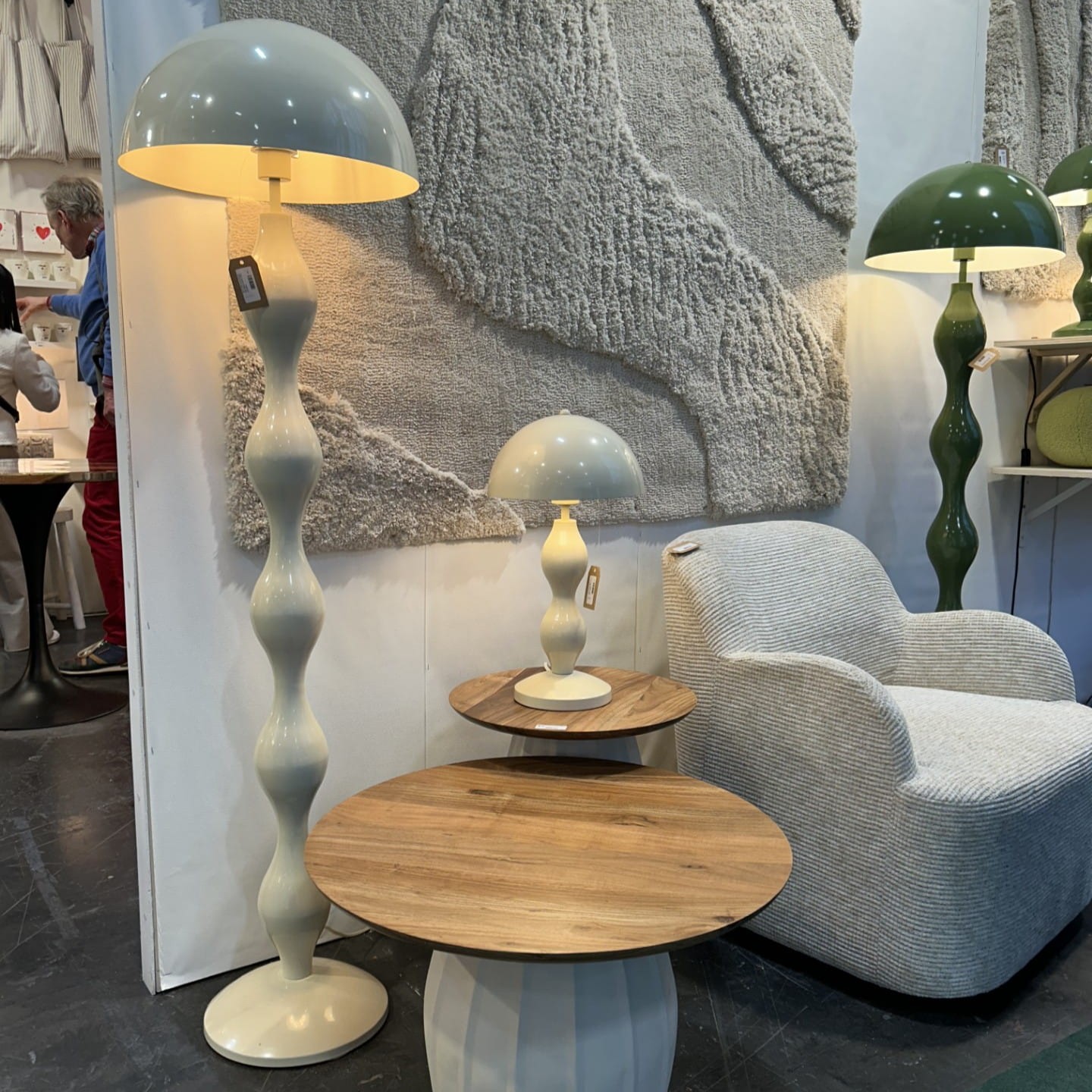 lampadaire nini blanc casse vert opjet