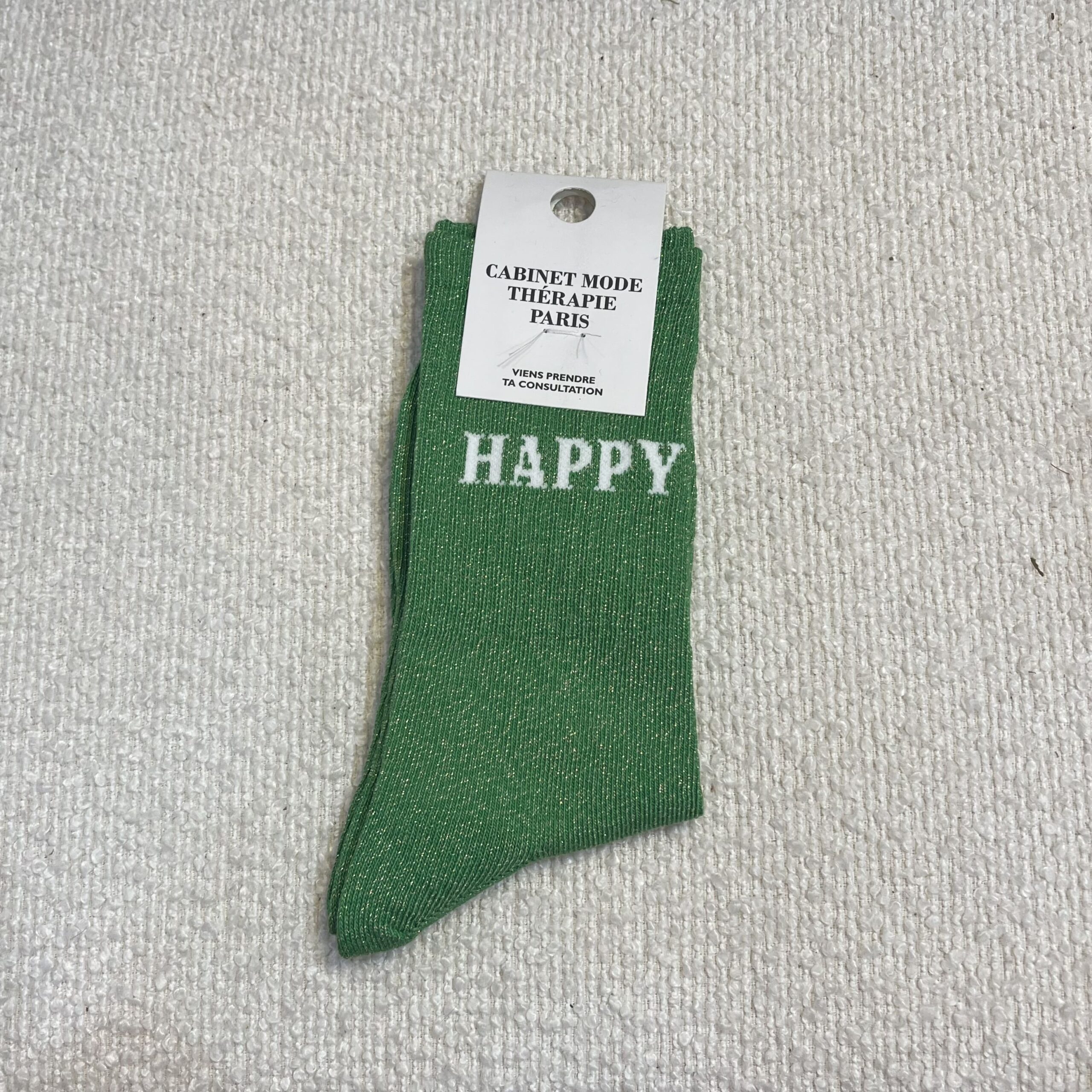 Chaussettes a paillettes HAPPY vert Cabinet mode thérapie A&C Angers-min Chaussettes a paillettes HAPPY vert Cabinet mode thérapie A&C Angers-min