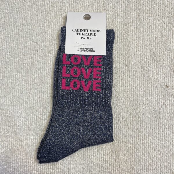 Chaussettes a paillettes LOVELOVELOVE Cabinet mode thérapie A&C Angers-min