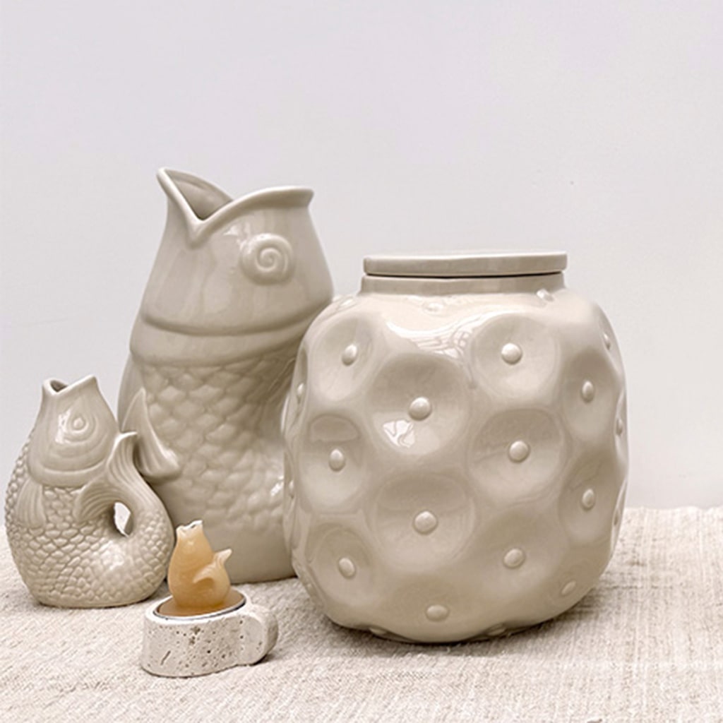 Vase pichet ceramic poisson sable OPJET A&C Angers 3-min