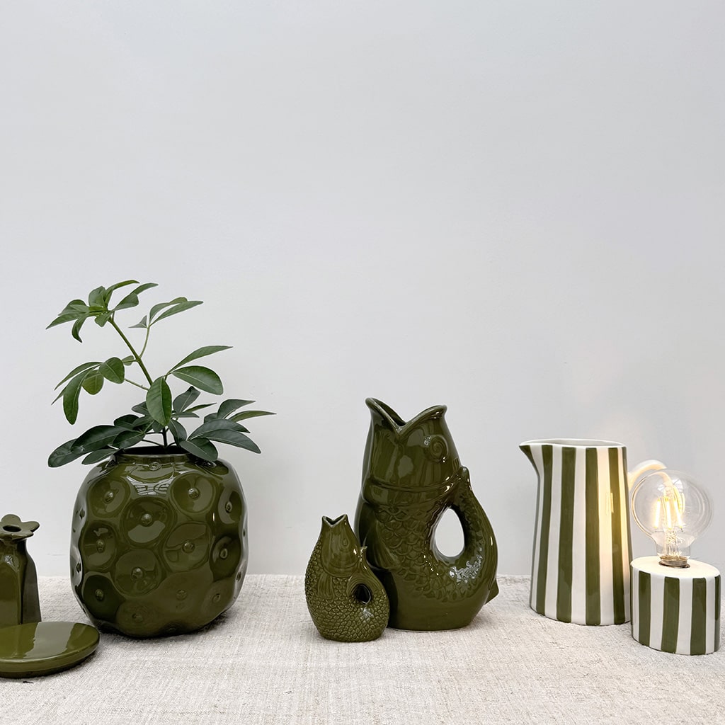 Lampe décorative rayures kaki A&C Angers Opjet 3-min