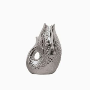 Vase ceramic poisson pm argenté A&C Angers OPJET -min