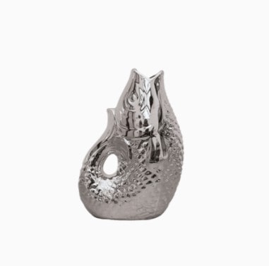 Vase ceramic poisson pm argenté A&C Angers OPJET -min