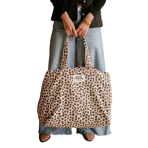 Cabas XXL Léopard Coeur amour toujours A&C Angers