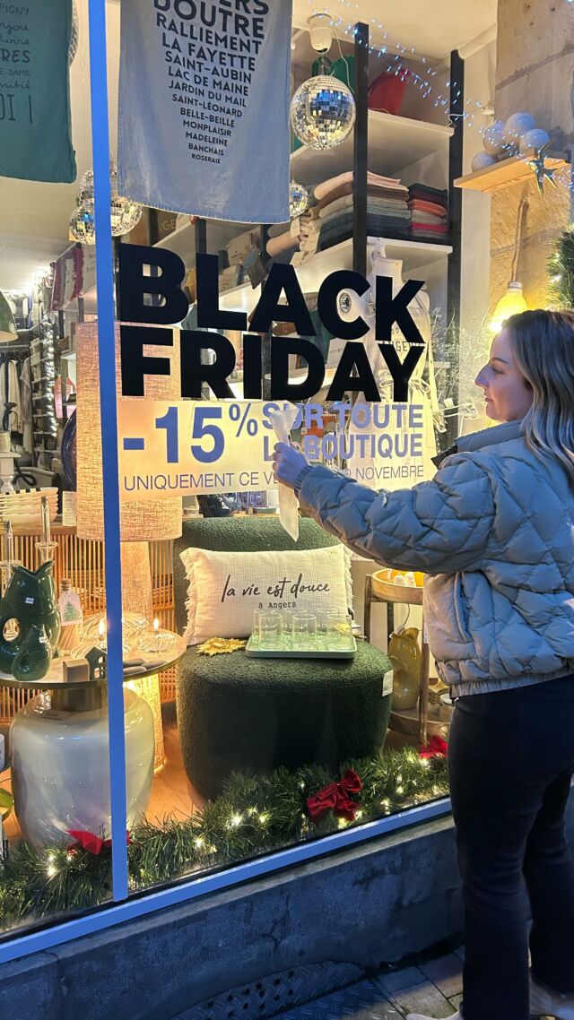 -15% sur TOUT le magasin ce vendredi 29 novembre à l’occasion du Black Friday !! 
L’offre est également valable en ligne avec le code BLACK15 sur notre site ac-maison.com 📦
#angers #blackfriday